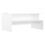 Tavolino Salotto Bianco Lucido 90x55x42,5 cm Legno Multistrato