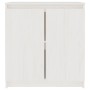 Armadietto Bianco 60x36x65 cm in Legno Massello di Pino