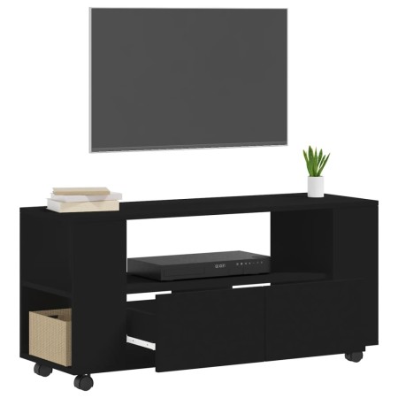 Mobile Porta TV Nero 102x34,5x43 cm in Legno Multistrato