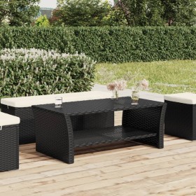 Tavolino Nero 100x50x40 cm in Polyrattan