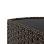 Set Mobili da Giardino 3 pz con Cuscini in Polyrattan Marrone