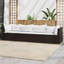 Set Mobili da Giardino 4 pz con Cuscini in Polyrattan Marrone