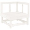 Set Salotto da Giardino 5 pz Bianco in Legno Massello di Pino