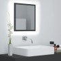 Specchio da Bagno a LED Grigio 40x8,5x37 cm in Acrilico