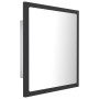 Specchio da Bagno a LED Grigio 40x8,5x37 cm in Acrilico