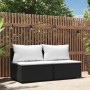 Divani Centrali da Giardino con Cuscini 2pz in Polyrattan Nero