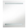 Armadietto Bagno con Specchio e LED Grigio Lucido 50x14x60 cm