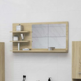 Specchio da Bagno Rovere Sonoma 90x10,5x45 cm Legno Multistrato