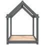 Cuccia per Cani Grigia 101x70x90 cm in Legno Massello di Pino