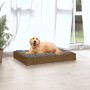 Cuccia per Cani Miele 71,5x54x9 cm in Legno Massello di Pino