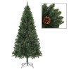 Albero di Natale Preilluminato con Pigne Verde 210 cm