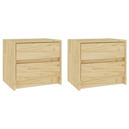 Comodini 2 pz 40x30,5x35,5 cm in Legno Massello di Pino