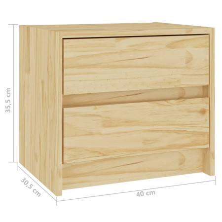 Comodini 2 pz 40x30,5x35,5 cm in Legno Massello di Pino