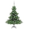 Albero Natale Artificiale Nordmann LED Palline Verde 120 cm