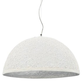 Lampadario da Soffitto Bianco e Argento Ø50 cm E27