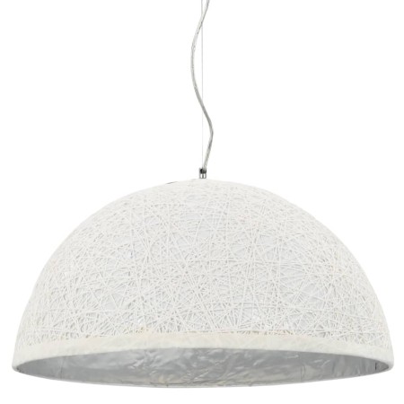 Lampadario da Soffitto Bianco e Argento Ø50 cm E27