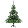 Albero Natale Artificiale Nordmann LED Palline Verde 180 cm