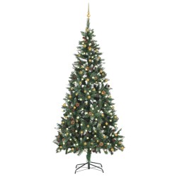 Albero di Natale Preilluminato con Palline 210 cm