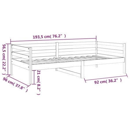 Dormeuse Miele 90x190 cm in Legno Massello di Pino