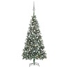 Albero di Natale Preilluminato con Palline e Pigne 210 cm