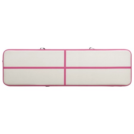 Tappetino Ginnastica Gonfiabile con Pompa 700x100x15cm PVC Rosa