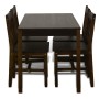 Set Tavolo da Pranzo con 4 Sedie Marrone