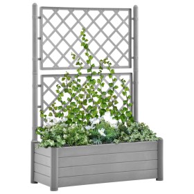 Fioriera da Giardino e Graticcio 100x43x142 cm PP Grigio Pietra