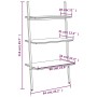 Scaffale Pendente a 3 Livelli Nero 64x34x116cm