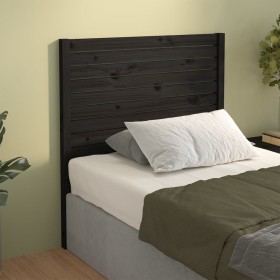 Testiera per Letto Nera 81x4x100 cm in Legno Massello di Pino