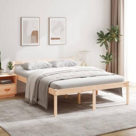 Letto per Anziani 160x200 cm in Legno Massello di Pino