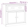 Credenza Nera 70x35,5x67,5 cm in Legno Multistrato