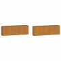 Fioriere da Parete 2 pz Ruggine in Acciaio Corten 53x10x17 cm