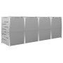 Copri Bidoni Pattume Quadruplo 276,5x77,5x112,5 cm Acciaio Inox