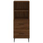 Credenza Rovere Marrone 34,5x34x180 cm in Legno Multistrato