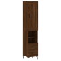 Credenza Rovere Marrone 34,5x34x180 cm in Legno Multistrato