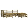 Set Salotto da Giardino 6 pz in Legno Impregnato di Pino