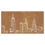 Decorazione Muro da Giardino 105x55cm Skyline in Acciaio Corten