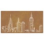 Decorazione Muro da Giardino 105x55cm Skyline in Acciaio Corten