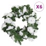 Ghirlande Fiori Artificiali 6 pz Bianco Primaverile 250cm