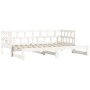 Divano Letto con Letto Estraibile Bianco 90x190cm Massello Pino