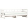 Divano Letto con Letto Estraibile Bianco 90x190cm Massello Pino