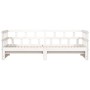 Divano Letto con Letto Estraibile Bianco 90x190cm Massello Pino