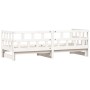Divano Letto con Letto Estraibile Bianco 90x190cm Massello Pino