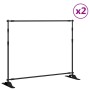 Supporti per Fondali 2 pz Neri 254x243 cm in Acciaio