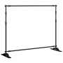 Supporti per Fondali 2 pz Neri 254x243 cm in Acciaio