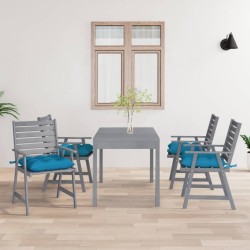 Sedie Pranzo per Esterni con Cuscini 4 pz Legno Massello Acacia