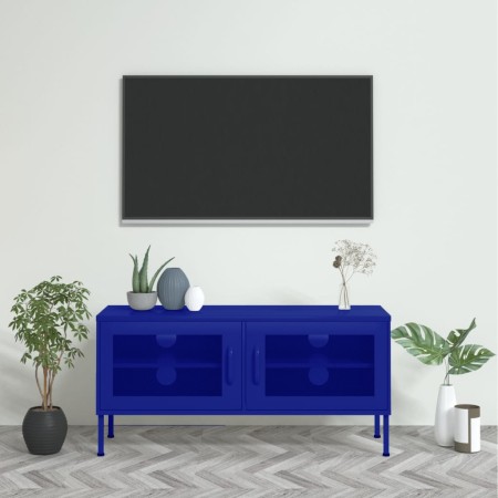 Mobile TV Blu Marino 105x35x50 cm in Acciaio