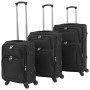 3 pz Set di Valigie Trolley Morbide Nere