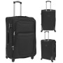 3 pz Set di Valigie Trolley Morbide Nere