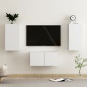 Set Mobili Porta TV 3 pz Bianco in Legno Multistrato